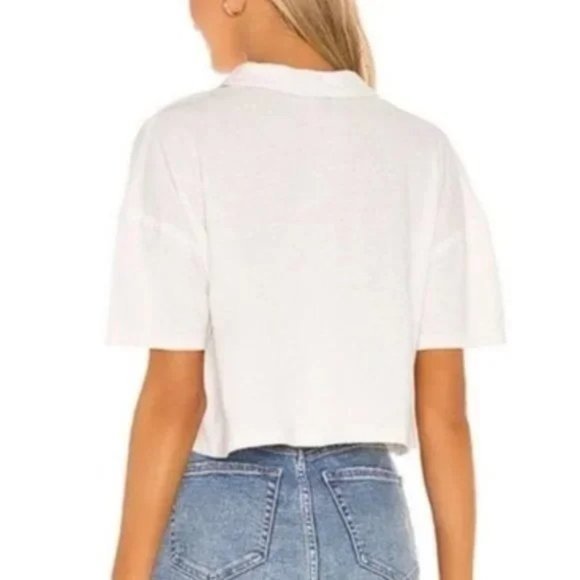Free People Weekend Rush Henley Tee in White. L - Picture 3 of 8